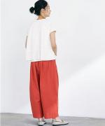 カラーボトム　ランタンワイドパンツ