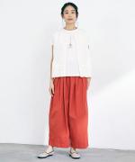 カラーボトム　ランタンワイドパンツ