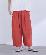 カラーボトム　ランタンワイドパンツ