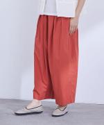 カラーボトム　ランタンワイドパンツ