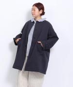 シルケットツイル中綿アウター　クルーワイドコート