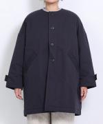 シルケットツイル中綿アウター　クルーワイドコート