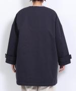 シルケットツイル中綿アウター　クルーワイドコート