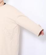 シルケットツイル中綿アウター　クルーワイドコート