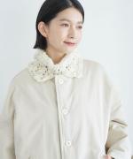 シルケットツイル中綿アウター　クルーワイドコート