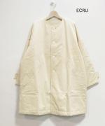 シルケットツイル中綿アウター　クルーワイドコート