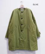 シルケットツイル中綿アウター　クルーワイドコート