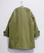 シルケットツイル中綿アウター　クルーワイドコート