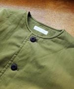 シルケットツイル中綿アウター　クルーワイドコート