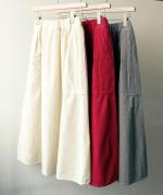 細コールコーデュロイ ポケットスカート