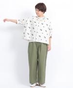 カットジャガード(パンジー)　6分袖ブラウス