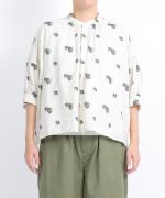 カットジャガード(パンジー)　6分袖ブラウス