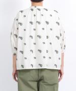 カットジャガード(パンジー)　6分袖ブラウス