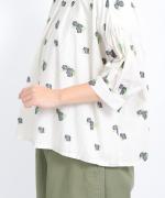 カットジャガード(パンジー)　6分袖ブラウス