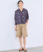 カットジャガード(パンジー)　6分袖ブラウス