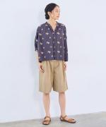 カットジャガード(パンジー)　6分袖ブラウス