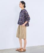 カットジャガード(パンジー)　6分袖ブラウス