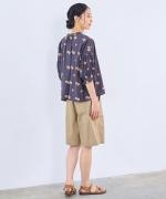 カットジャガード(パンジー)　6分袖ブラウス