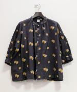 カットジャガード(パンジー)　6分袖ブラウス