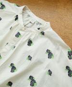 カットジャガード(パンジー)　6分袖ブラウス