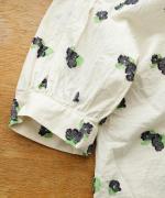 カットジャガード(パンジー)　6分袖ブラウス