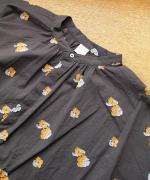 カットジャガード(パンジー)　6分袖ブラウス