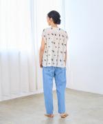 カットジャガード(パンジー)　フレンチブラウス