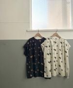 カットジャガード(パンジー)　フレンチブラウス