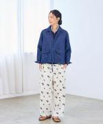 カットジャガード(パンジー)　ストレートワイドパンツ