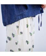 カットジャガード(パンジー)　ストレートワイドパンツ