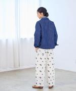 カットジャガード(パンジー)　ストレートワイドパンツ