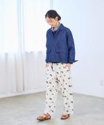 カットジャガード(パンジー)　ストレートワイドパンツ