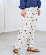 カットジャガード(パンジー)　ストレートワイドパンツ