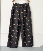 カットジャガード(パンジー)　ストレートワイドパンツ