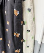 カットジャガード(パンジー)　ストレートワイドパンツ