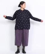 カットジャガード　スタンドカラーブラウス