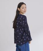 カットジャガード　スタンドカラーブラウス