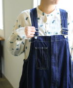 カットジャガード　スタンドカラーブラウス