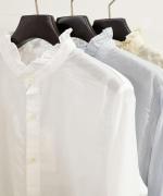 100/2ライトツイストボイル　スタンドフリルブラウス