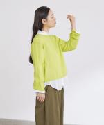 100/2ライトツイストボイル　スタンドフリルブラウス