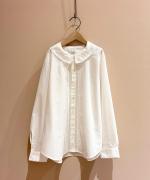 シャンブレー×レース ブラウス