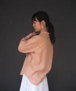 シャンブレー×レース ブラウス