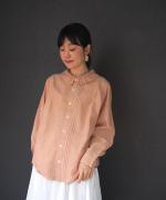 シャンブレー×レース ブラウス