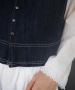 コットンリネンデニム 2wayベスト