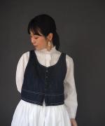 コットンリネンデニム 2wayベスト