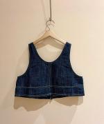 コットンリネンデニム 2wayベスト