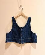 コットンリネンデニム 2wayベスト