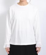 トロワ天竺　袖口フリル長袖