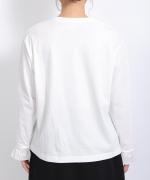 トロワ天竺　袖口フリル長袖