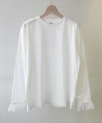 トロワ天竺　袖口フリル長袖